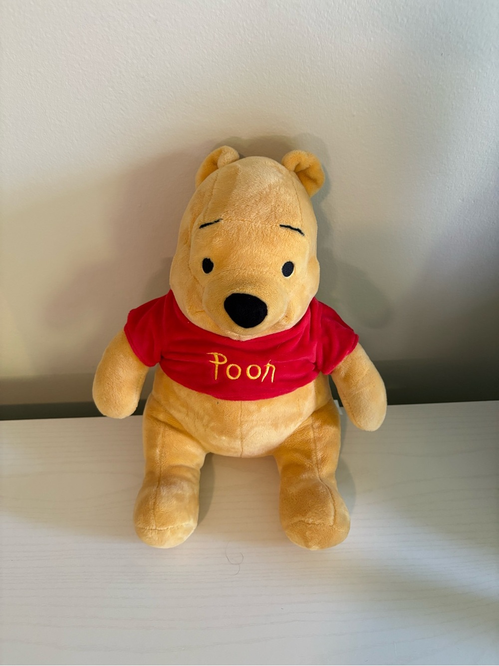 Disney Pooh Plush in Yellow with Red Shirt